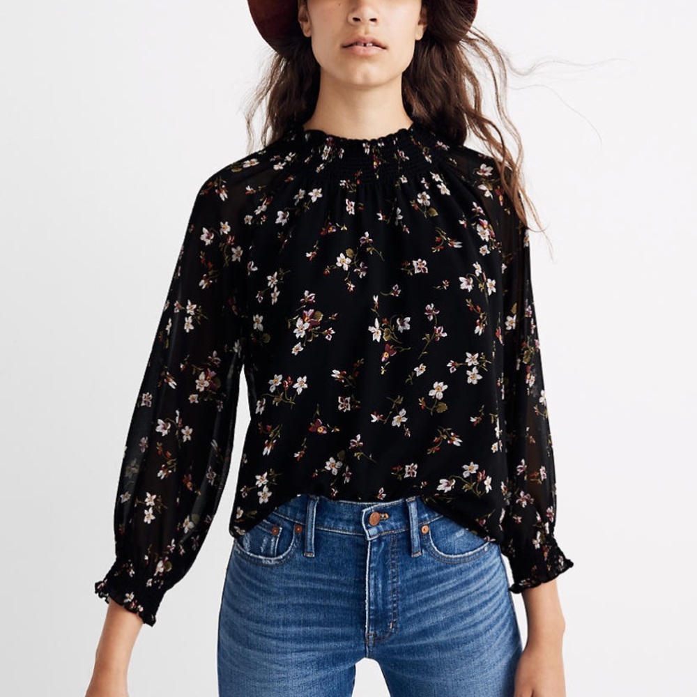 Madewell | Mock neck top | Backyard Blooms